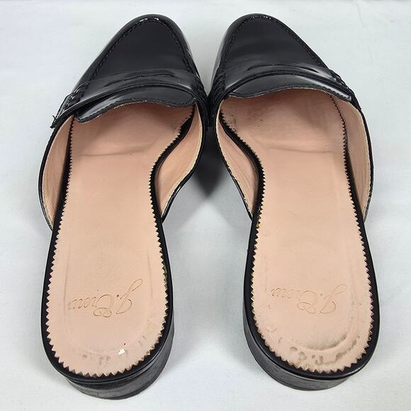 J.CREW ACADEMY SLIP-ON PENNY-LOAFER MULES – BLACK PATENT LEATHER – SIZE 7.5 - Picture 4 of 11